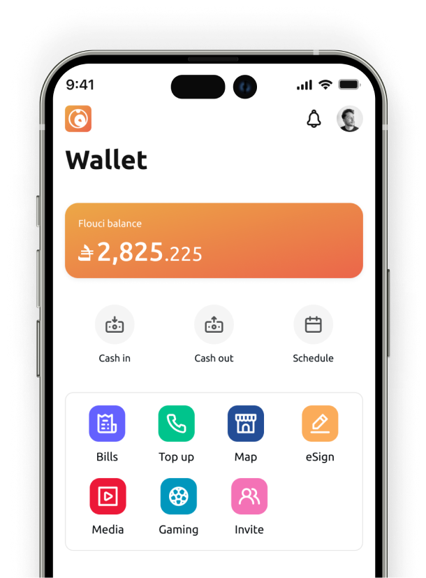 application wallet flouci mockup
